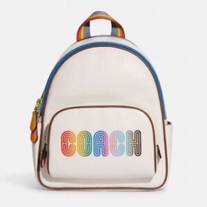 Coach Mini Court Backpack With Rainbow Coach Logo New With Tags